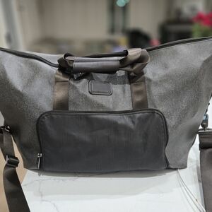 Tumi Gray and Black Duffel Bag